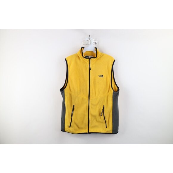 Vtg 90s The North Face Mens Large Distressed Spell Out Fleece Vest Jacket USA - Picture 1 of 11